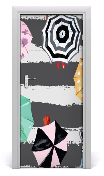 Fototapeta na dvere farebné dáždniky 85x205 cm