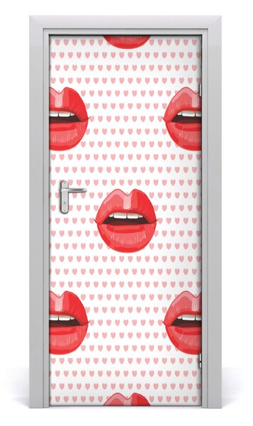 Fototapeta na dvere červené pery 85x205 cm