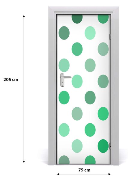 Fototapeta na dvere zelené bodky 75x205 cm