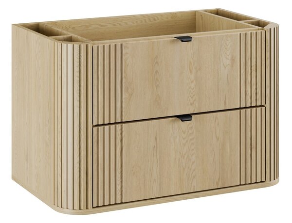 Comad Závesná skrinka Ovalia Cloud s doskou a umývadlom 80 cm dub Cremona