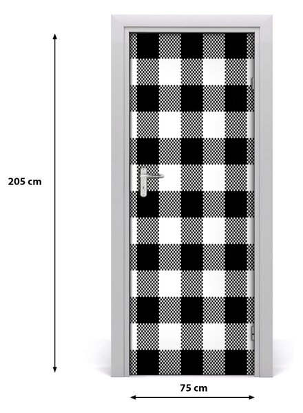 Fototapeta na dvere čiernobiela mriežka 75x205 cm