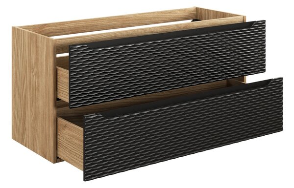 Comad Závesná skrinka pod umývadlo Ocean 120 cm dub olejovaný/čierna
