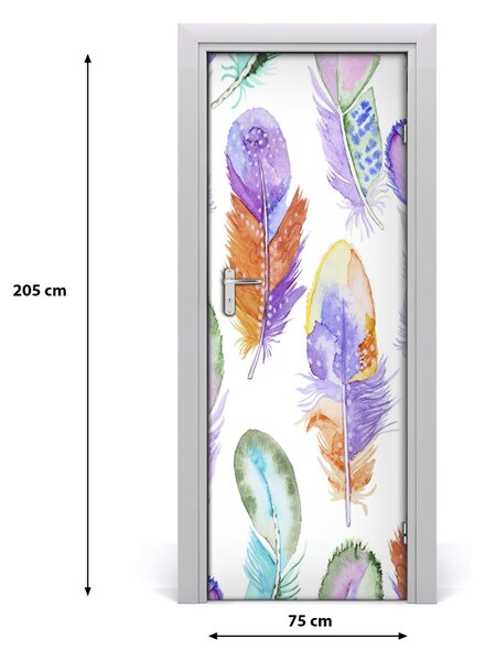 Fototapeta na dvere farebná perá 75x205 cm