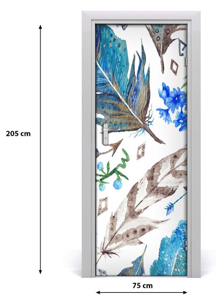 Fototapeta na dvere perá a kvety 75x205 cm