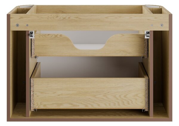 Comad Závesná skrinka Ovalia Cloud s doskou a umývadlom 80 cm dub Cremona