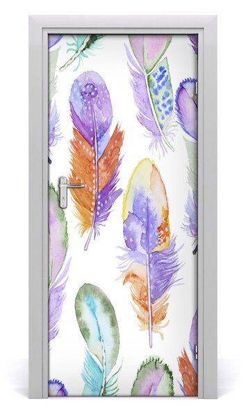 Fototapeta na dvere farebná perá 85x205 cm