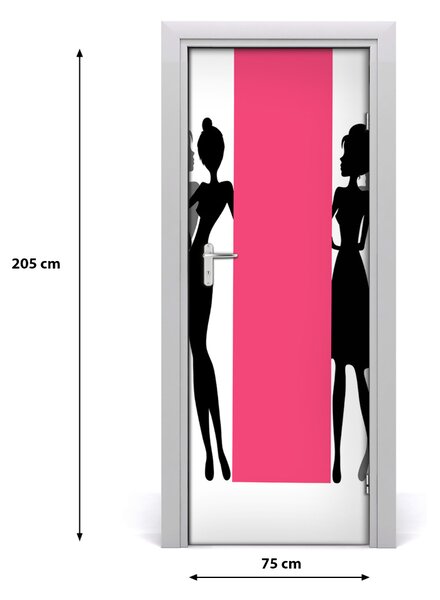Fototapeta na dvere siluety žien 75x205 cm