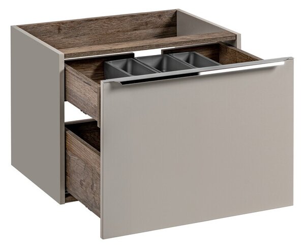 Comad Závesná skrinka SantaFe Smile s doskou a umývadlom 180 cm taupe/dub santa fe vintage