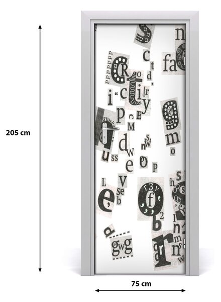 Fototapeta na dvere písmená z novín 75x205 cm