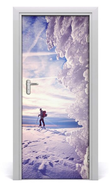 Fototapeta na dvere ľudia lyžiar 85x205 cm