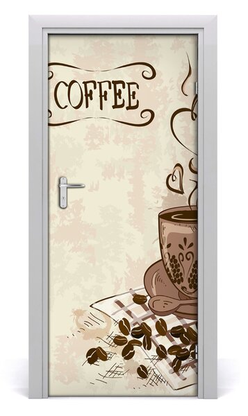 Fototapeta na dvere aromatická káva 85x205 cm