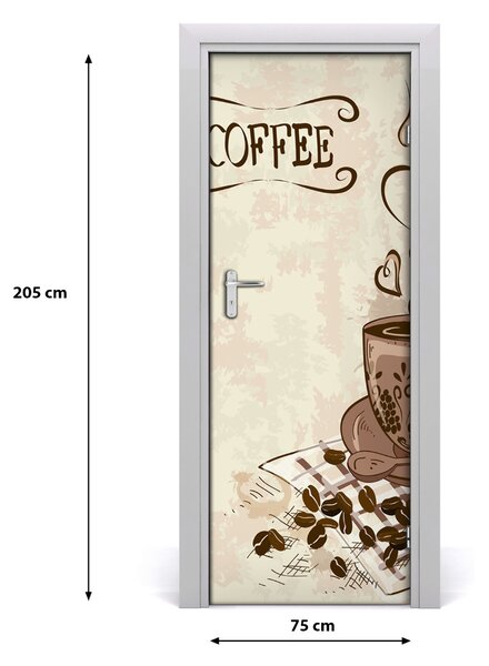 Fototapeta na dvere aromatická káva 75x205 cm