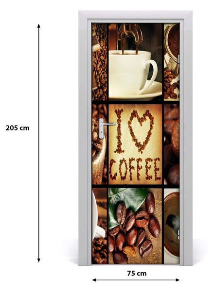 Fototapeta na dvere káva koláž 75x205 cm