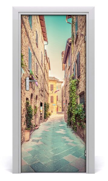 Fototapeta samolepiace na dvere talianskej uličky 85x205 cm