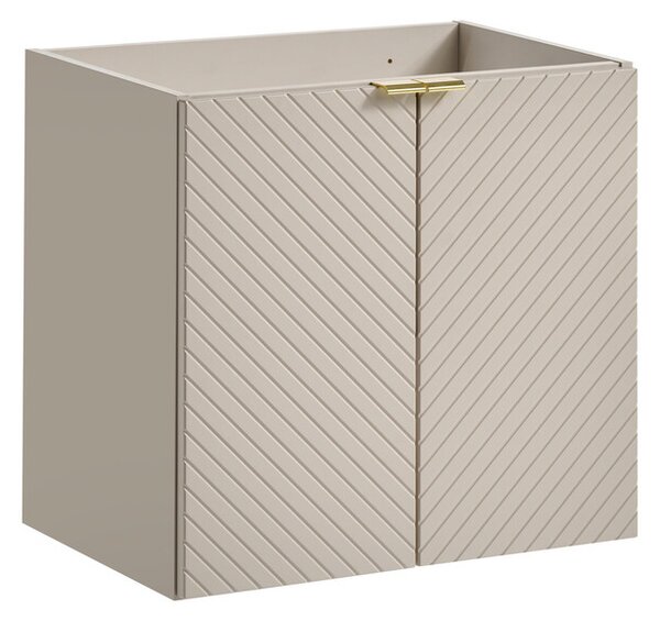 Comad Závesná skrinka Viva Cashmere Lola II s doskou a umývadlom 60 cm kašmírová/dub evoke