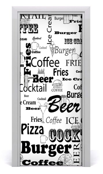 Fototapeta samolepiace dvere menu v reštaurácii 85x205 cm