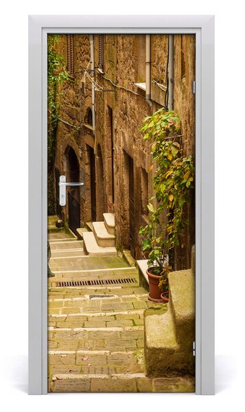 Fototapeta samolepiace na dvere talianskej uličky 85x205 cm