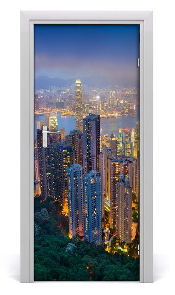 Fototapeta samolepiace na dvere Hongkong noc 85x205 cm