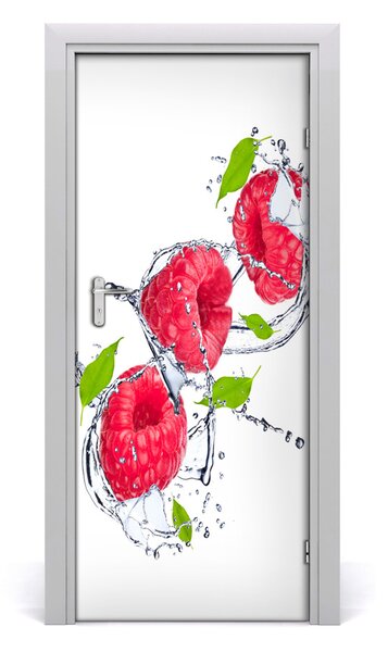 Fototapeta na dvere do domu samolepiace maliny 85x205 cm