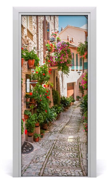 Fototapeta samolepiace na dvere talianskej uličky 85x205 cm