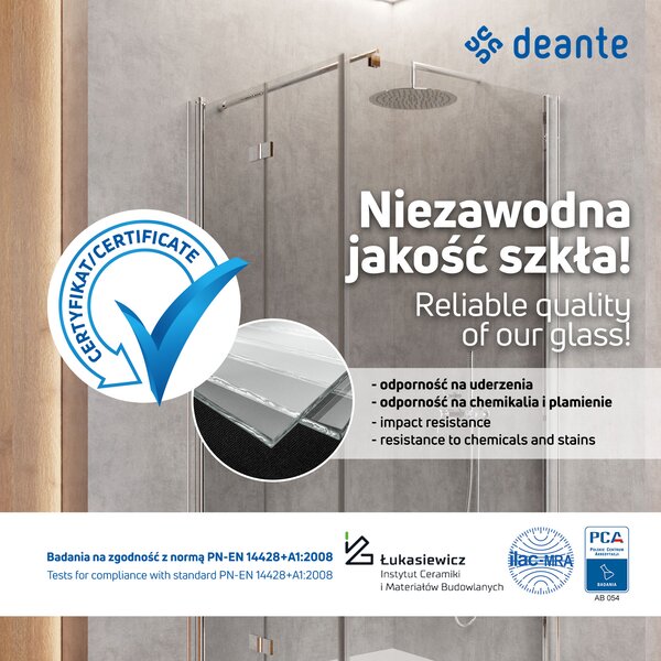 Deante Štvorcový sprchový kút Funkia 90x90 cm - KYC 641K - bez vaničky