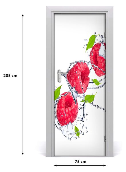 Fototapeta na dvere do domu samolepiace maliny 75x205 cm