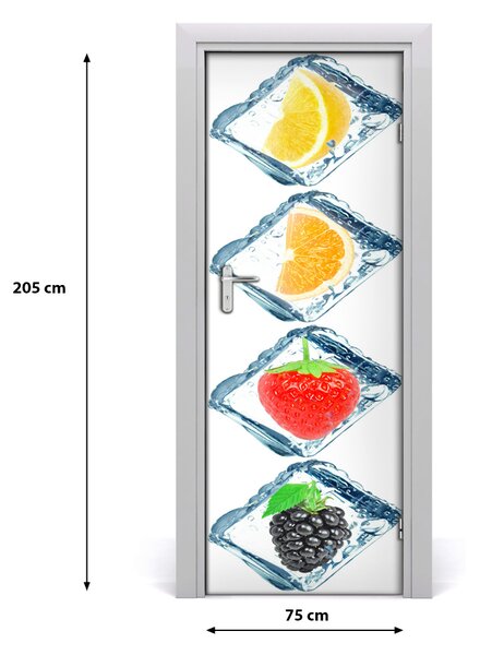 Fototapeta na dvere samolepiace ovocie a ľad 75x205 cm