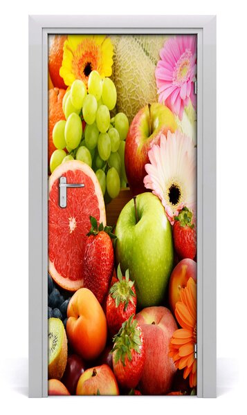 Fototapeta na dvere samolepiace ovocie i kvety 85x205 cm