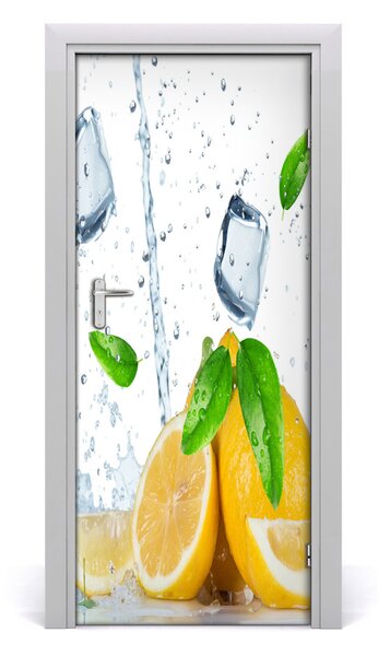 Fototapeta na dvere samolepiace citrón a ľad 85x205 cm