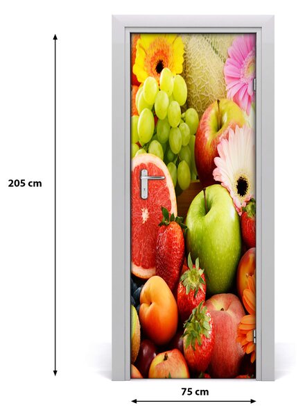 Fototapeta na dvere samolepiace ovocie i kvety 75x205 cm
