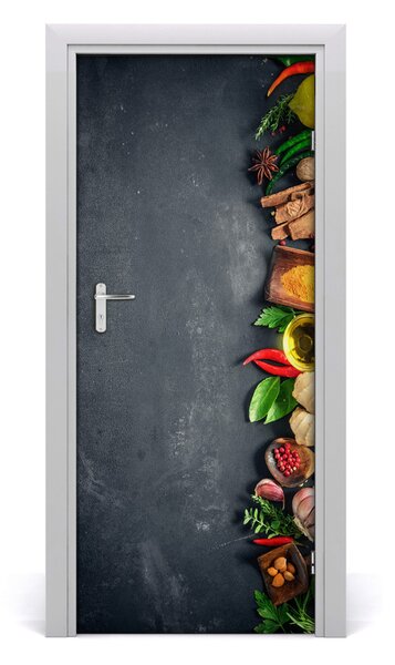 Fototapeta na dvere samolepiace korenie a bylinky 85x205 cm
