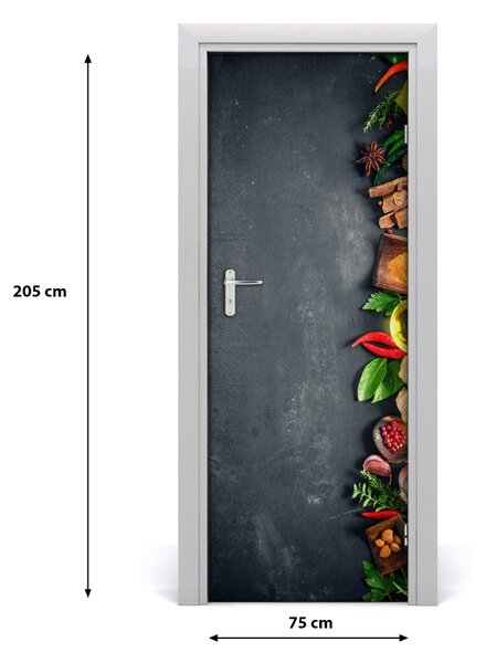 Fototapeta na dvere samolepiace korenie a bylinky 75x205 cm