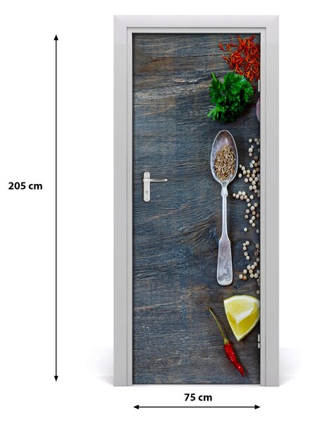 Fototapeta na dvere samolepiace korenie a bylinky 75x205 cm