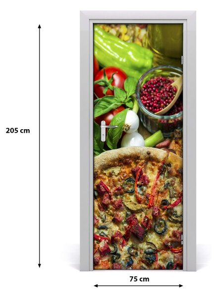 Fototapeta na dvere do domu samolepiace pizza 75x205 cm
