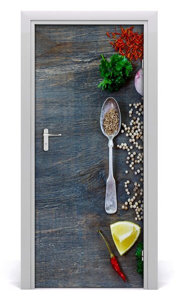 Fototapeta na dvere samolepiace korenie a bylinky 85x205 cm