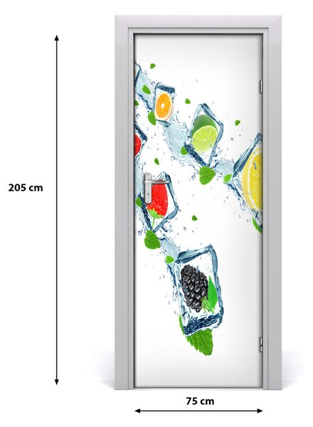 Fototapeta na dvere samolepiace ovocie a ľad 75x205 cm
