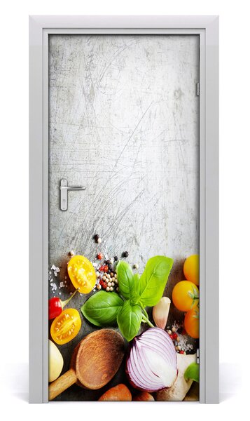 Fototapeta na dvere do domu samolepiace zelenina 85x205 cm