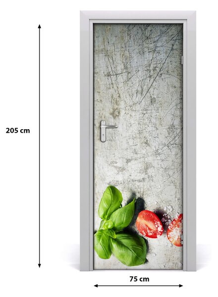 Fototapeta na dvere samolepiace paradajky a bazalka 75x205 cm