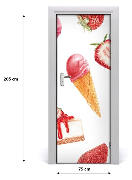 Fototapeta na dvere samolepiace jahodová chuť 75x205 cm