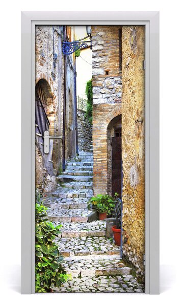 Fototapeta samolepiace na dvere talianskej uličky 85x205 cm