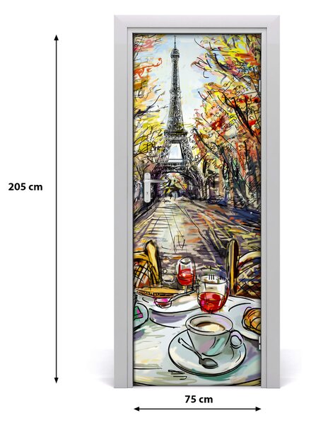 Fototapeta samolepiace na dvere raňajky 75x205 cm