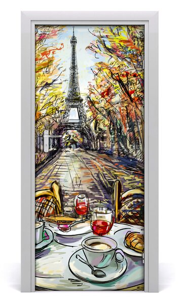 Fototapeta samolepiace na dvere raňajky 85x205 cm