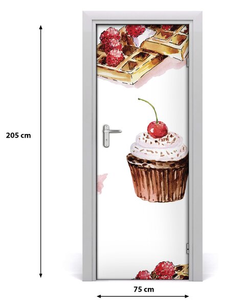 Fototapeta na dvere samolepiace bábovky a vafle 75x205 cm