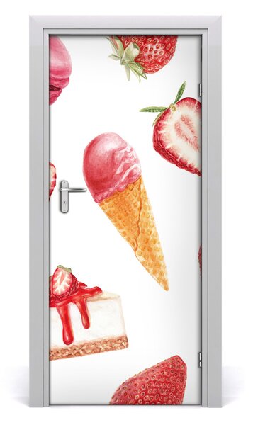 Fototapeta na dvere samolepiace jahodová chuť 85x205 cm