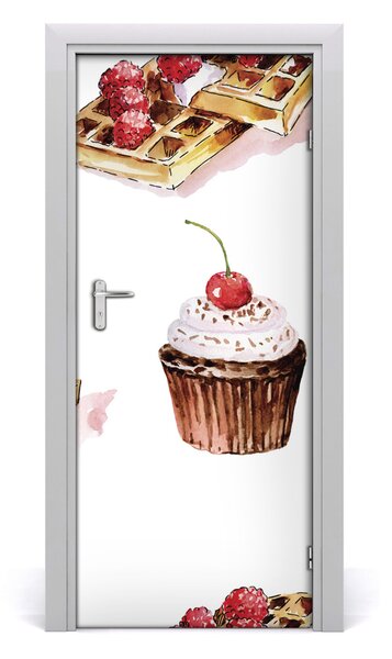 Fototapeta na dvere samolepiace bábovky a vafle 85x205 cm