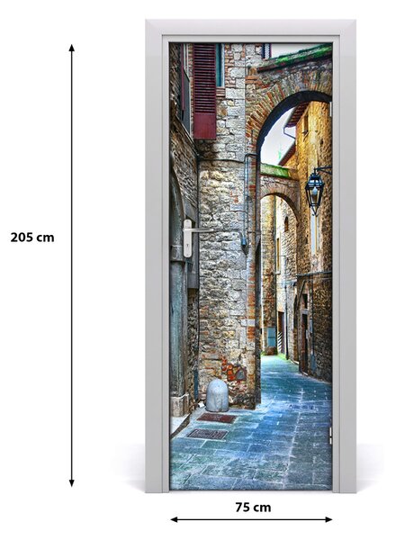 Fototapeta samolepiace na dvere talianskej uličky 75x205 cm