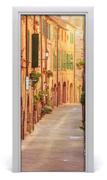 Fototapeta samolepiace na dvere talianskej uličky 85x205 cm