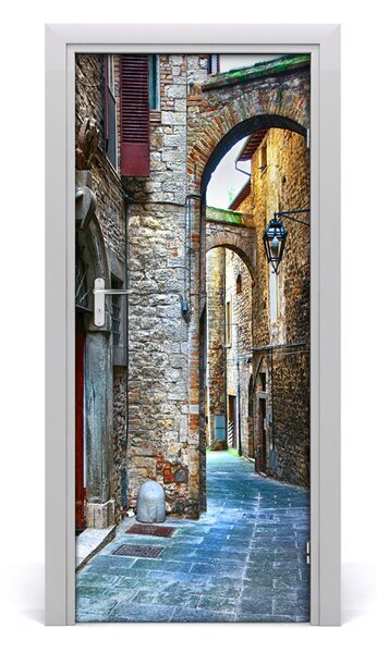 Fototapeta samolepiace na dvere talianskej uličky 85x205 cm