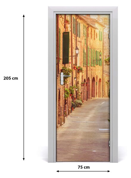 Fototapeta samolepiace na dvere talianskej uličky 75x205 cm