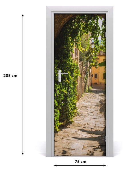 Fototapeta samolepiace na dvere talianskej uličky 75x205 cm